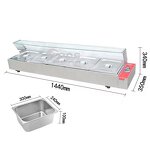 Bain Marie - Hotel Restaurant Electric Countertop Commercial Stainless Steel Food Warmer
