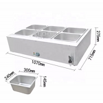 Bain Marie - Restaurant Equipment Electric Commercial 6 Pots Food and Soup Warmer