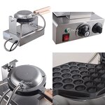 Egg Bubble Waffle Machine - Commercial Aluminium Plate Eggette Puff Cone Maker