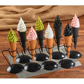 Ice Cream Model - Artificial Food Simulation Dummy Cones Crispy Holder with Rack