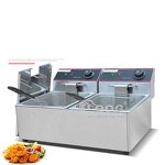 Deep Fryer - Commercial Electric with Stainless Steel Double Tanks 220V for Hotel