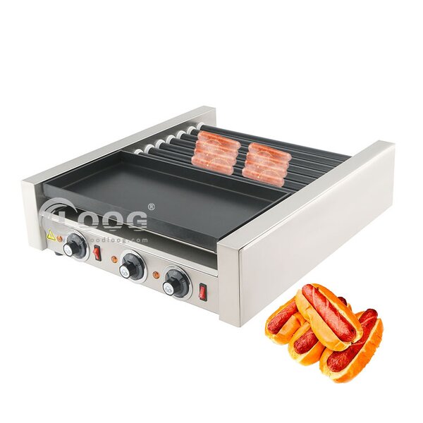 Sausage Roller Heater - Professional Non Stick Commercial Roller Grill with Warmer