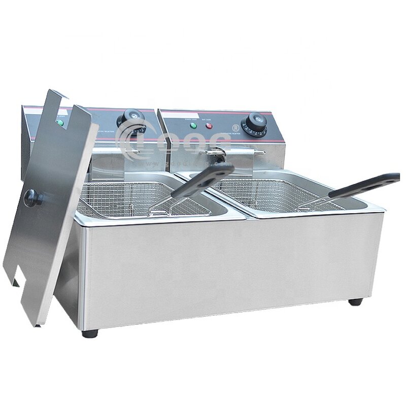 Deep Fryer - Commercial Electric with Stainless Steel Double Tanks 220V for Hotel