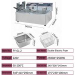 Deep Fryer - Commercial Electric with Stainless Steel Double Tanks 220V for Hotel