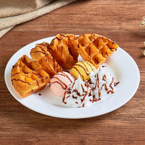 Waffle Model - Customized 3D Food Display Decorative Props Simulation with Dish