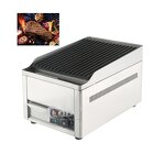 Lava Rock Grill - Stainless Steel Counter Top Electric Commercial Heavy Duty BBQ