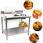 Breading Table Manufacturer - Commercial Kitchen 80cm/1m Stainless Steel Chicken Wrapping