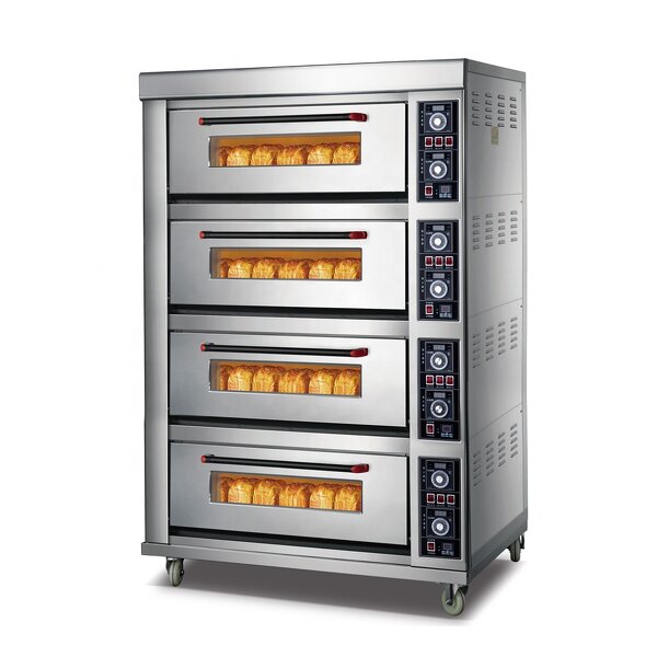 Bread Deck Oven Manufacturer - 4 Deck 8 Trays Stainless Steel Electric Industrial