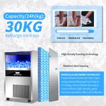 Ice Maker Machine Manufacturer - Commercial Cube 80kg/24H with LED Screen