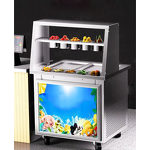 Ice Cream Roll Machine Manufacturer - 50L/H Double Square Pan Fry with 5 Barrels