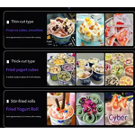 Ice Cream Roll Machine Manufacturer - 50L/H Double Square Pan Fry with 5 Barrels