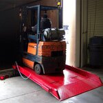 Steel Forklift Loading Ramp - 6000kg Capacity Ground Level Container Dock Plate