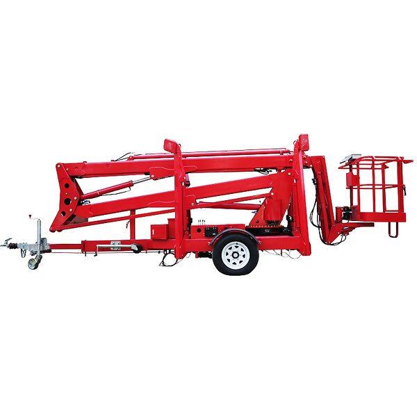 Towable Boom Lifter Manufacturer - AC Electric 200kg 10m Telescopic Arm 360 Degree Rotation