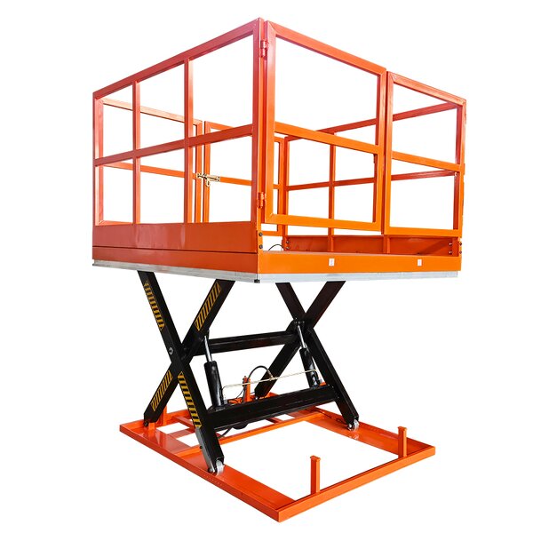 Scissor Lift Table Manufacturer - Mobile 8000kg Load Capacity 200mm Electric with Guard Rail
