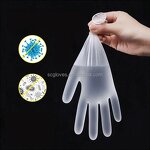 PVC Protective Gloves Manufacturer - Professional Disposable Medium Thickness Eco-Friendly Synthetic Household Oil-Proof Food Safe White Blue