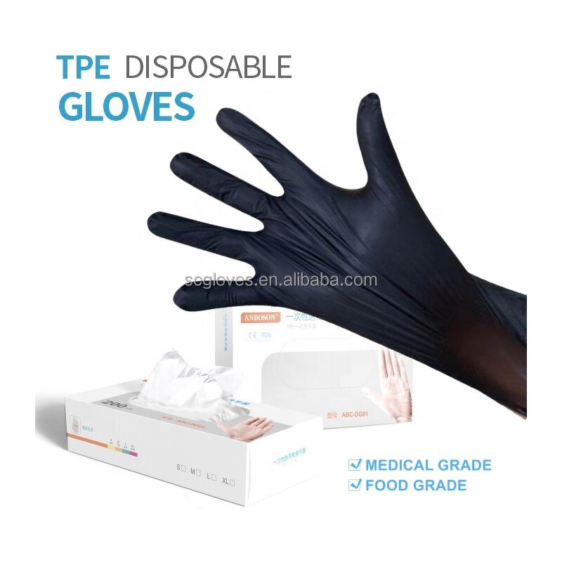 TPE Plastic Gloves Manufacturer - Transparent Blue 3x Black Nitrile Food Work Environment-friendly with Anti-Cut & Anti-Slip