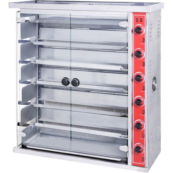 Chicken Rotisserie Grill - Stainless Steel 6 Rod