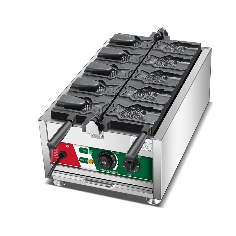 Ice Cream Taiyaki Machine - High Efficiency Big Fish Shaped Cake Mould Open Mouth