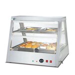 Food Warmer Showcase - 5pans 2 Layers Table Curved Glass with Back Door