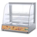 Food Warmer Display Showcase - Table Top 3 Layers Glass Fast Food Restaurant