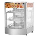 Food Warmer Display Showcase - Table Top 3 Layers Glass Fast Food Restaurant