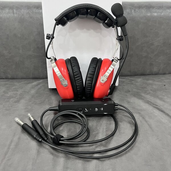 Aviation Headset Manufacturer - ANR Pilot Red Color with Great Active Noise Reduction Effect Bluetooth