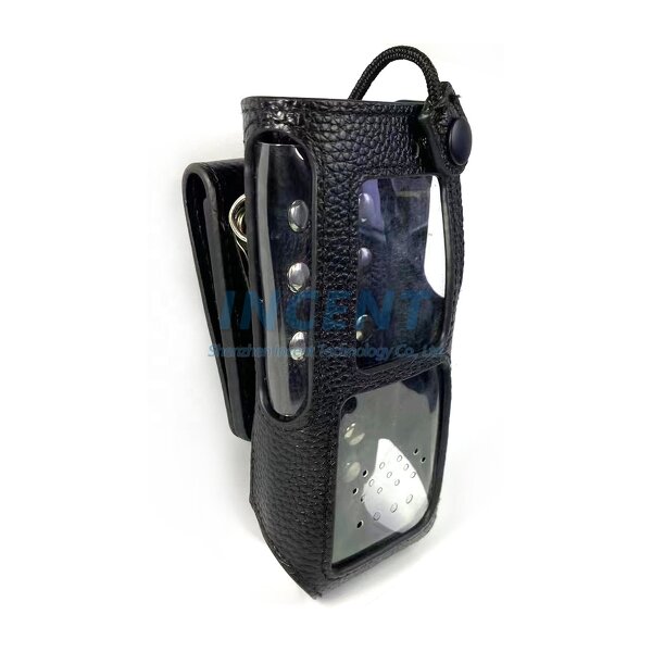 Leather Holster Manufacturer - Open Front with Swivel Belt Loop for Hytera HP78X Professional DMR Portable Two-way Radio