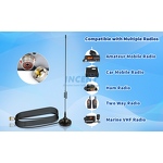 CB Radio Antenna Manufacturer - Eightwood Auto Car Dual Band VHF UHF PL259 Plug TX-RX 136-174 400-470 MHz Magnetic Mount
