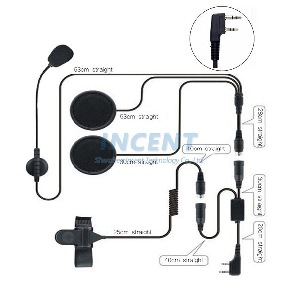 Helm Headset Manufacturer - 2 Pin PTT Headphone for Walkie Talkie Kenwood Baofeng Puxing Radio Ham Radio
