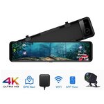Car DVR Manufacturer - 12 Inch Touch Screen Dual Camera 4K Front Rear with GPS Wifi