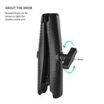 Double Socket Arm Manufacturer - Heavy Duty Marine Aluminum 23cm for C Size 1.5" Ball