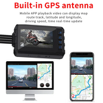 Motorcycle DVR Manufacturer - 3 Inch Dual 1080P Waterproof WiFi GPS Dash Cam Front Rear