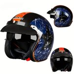 Motorcycle Helmet Manufacturer - Open Face Half Coverage Dual Visors Wireless Earphone