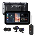 Wireless Carplay Screen Manufacturer - 6.25" GPS Navigator Waterproof DVR with 2HD Cameras