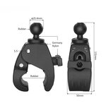 Vehicle Mount Manufacturer - Round Tube Tough-Claw Quick Release with 1" Ball Head