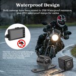 Motorcycle DVR Manufacturer - Dual Video Loop Recording 1280x720P HD Screen Front Rear