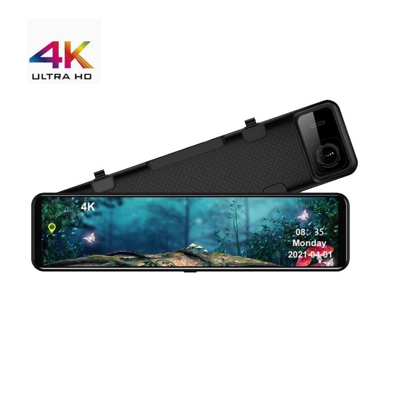 Car DVR Manufacturer - 12 Inch Touch Screen Dual Camera 4K Front Rear with GPS Wifi
