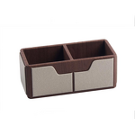 PU Leather Tissue Box Set Manufacturer - Manufacturer Direct Sales Texture Trash Cans Waste Paper Basket Hotel Leather Supplies