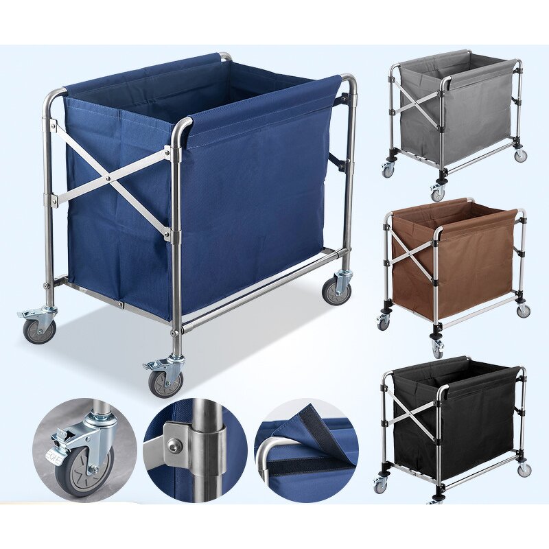 Hotel Linen Trolley Manufacturer - High Quality 4-Wheel Multifunctional for Housekeeping and Cleaning Services Hotel Supplies