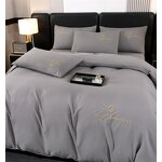 Bedding Set Manufacturer - 4pcs/set Luxury Hotel Linen Design Solid Color Customized Bedspread Bed Sheet Sets