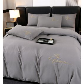 Bedding Set Manufacturer - 4pcs/set Luxury Hotel Linen Design Solid Color Customized Bedspread Bed Sheet Sets