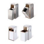 Public Recycling Trash Can Manufacturer - Hotel Lobby Elevator Stainless Steel Outdoor Standing Square