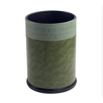 Trash Can Manufacturer - Garbage Container Bin With Handles for Bathrooms and High Class Hotel Square Brown Pu Leather Wastebasket
