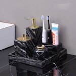 Bathroom Sets Manufacturer - Custom Luxury Marble 6 8 12 Pieces Modern Toilet Cabinet Vanity Set