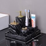 Bathroom Sets Manufacturer - Custom Luxury Marble 6 8 12 Pieces Modern Toilet Cabinet Vanity Set