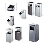 Public Recycling Trash Can Manufacturer - Hotel Lobby Elevator Stainless Steel Outdoor Standing Square