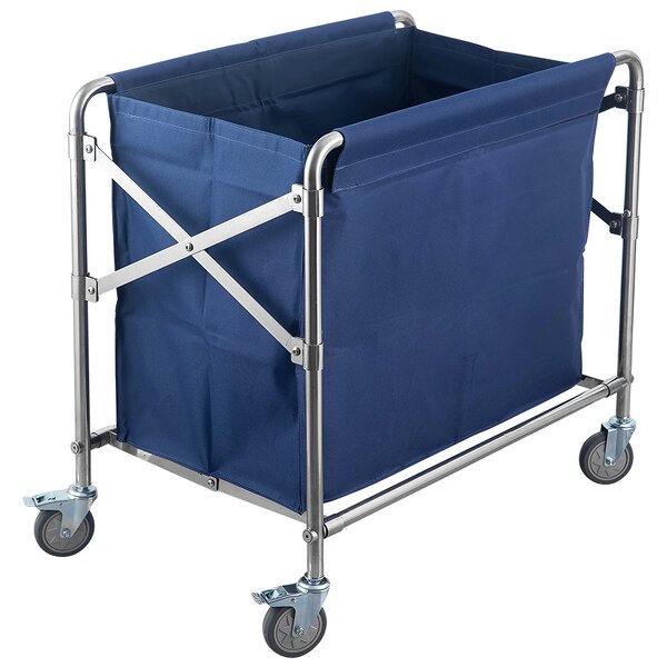 Laundry Trolley Manufacturer - Factory Sale Hospital Hotel Linen Clean Cart Large Capacity Foldable Cleaning Cart