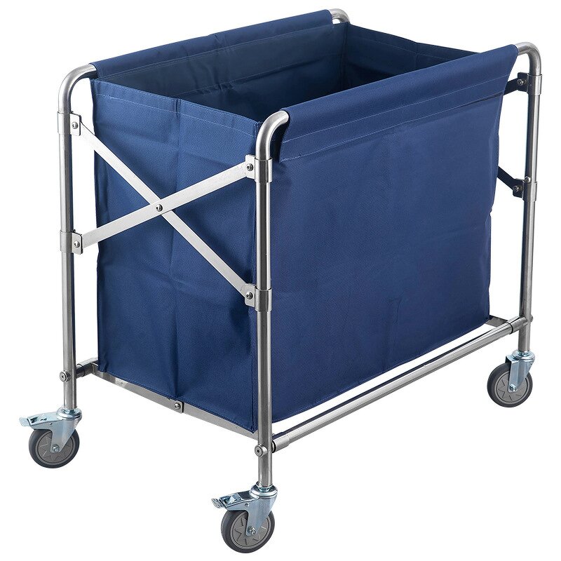 Laundry Trolley Manufacturer - Factory Sale Hospital Hotel Linen Clean Cart Large Capacity Foldable Cleaning Cart