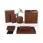 Hotel Room Accessories Manufacturer - Custom Plain Leather Goods 5-star Hotel Supplies Pu Leather Facilities Set