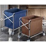 Hotel Linen Cart Manufacturer - Stainless Steel Foldable Multifunctional Hand Cart Cleaning Work / Collection / Recycling Cart